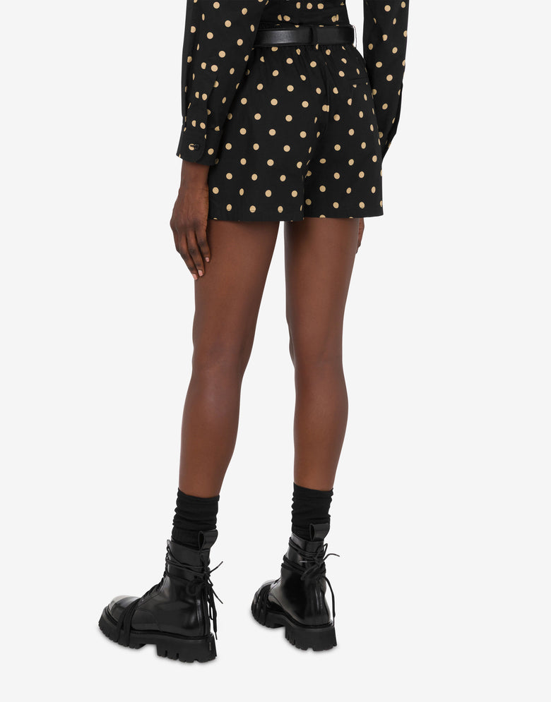 Polka Dots printed cotton poplin shorts Black Moschino 3