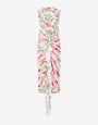 Printed crepe de chine dress
