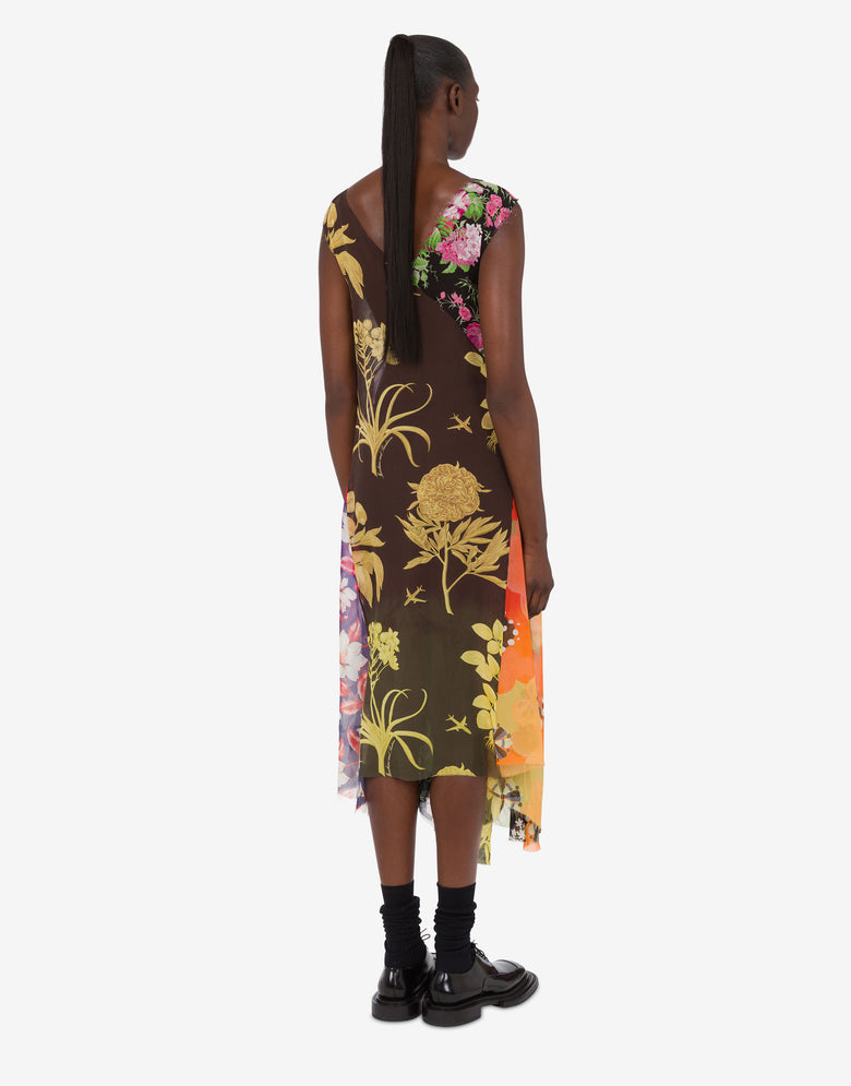 Printed silk georgette dress Multicoloured Moschino 2