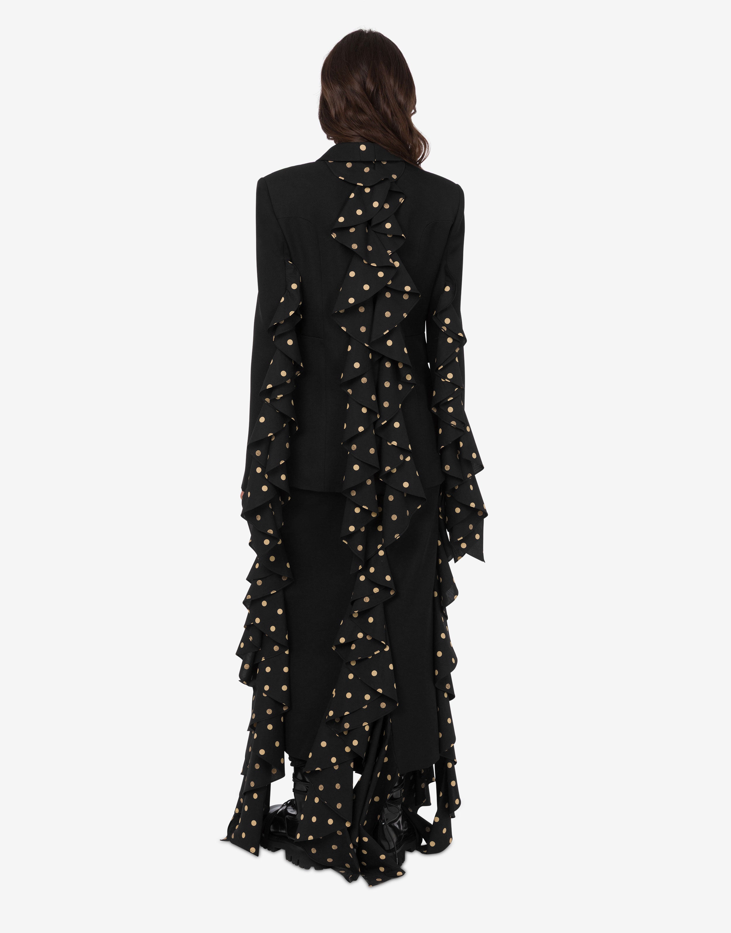 Polka Dots wool blend diagonal jacket | Moschino