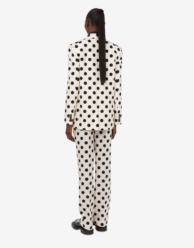 Chaqueta de lana estampada de lunares Marfil Moschino 2