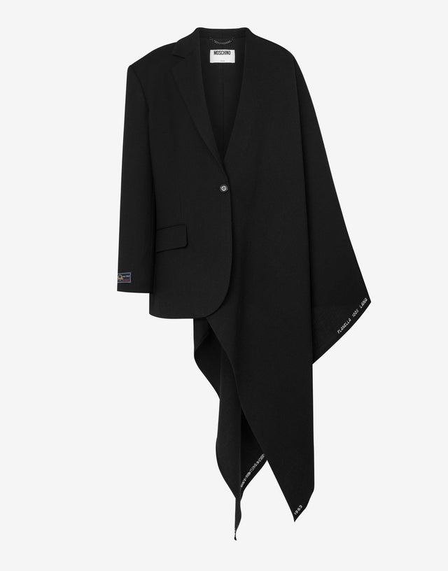 Wool flannel jacket Black Moschino 0