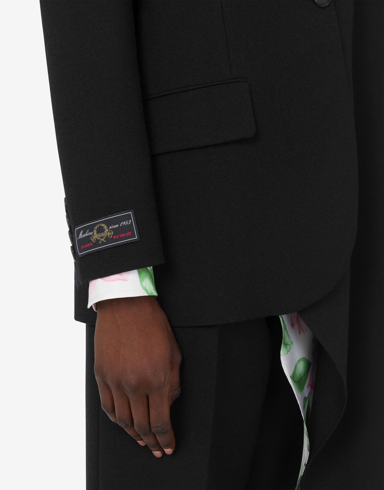 Chaqueta de franela de lana  Negro Moschino 3
