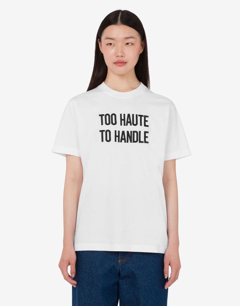 Embroidered organic cotton jersey T-shirt White Moschino 2