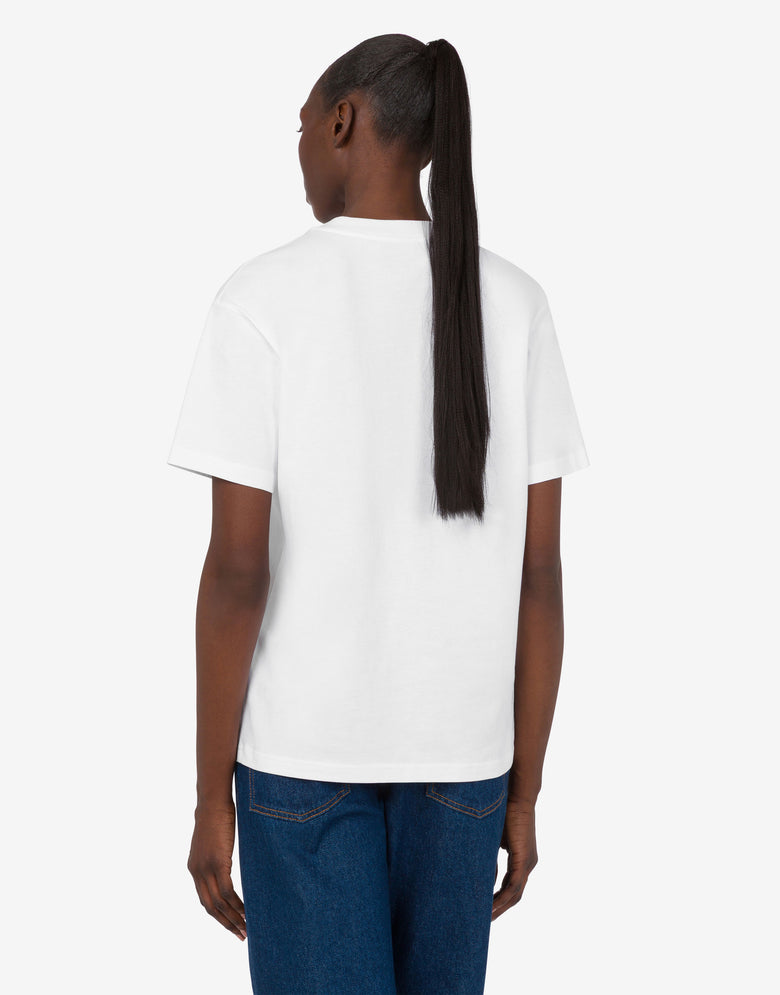 Camiseta estampada de punto de algodón orgánico Blanco Moschino 3