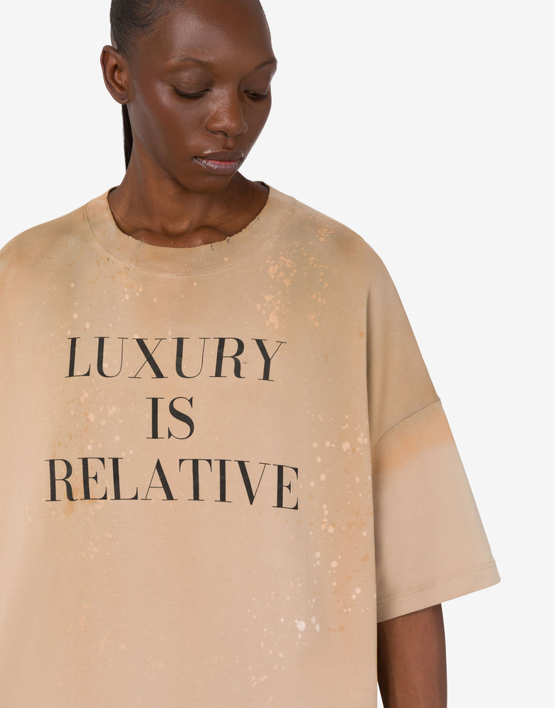 Camiseta estampada de algodón grueso Beige Moschino 4