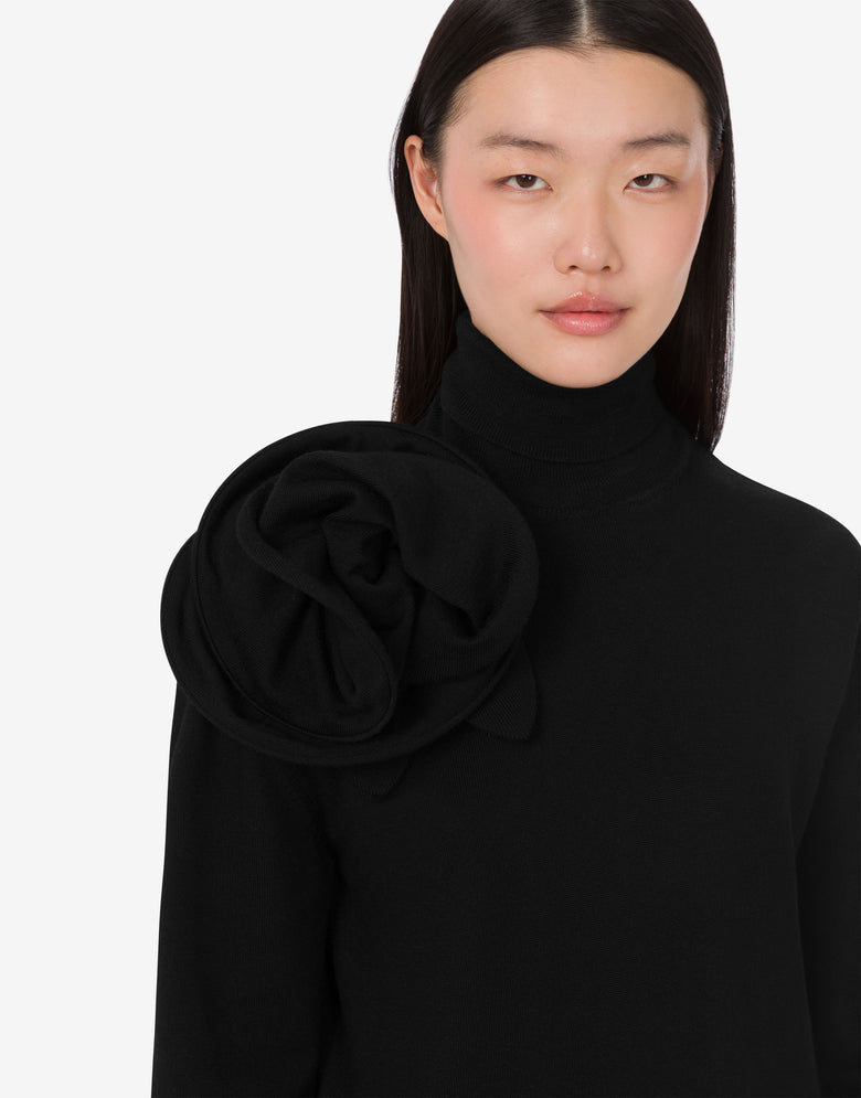 Merino wool turtleneck sweater Black Moschino 4