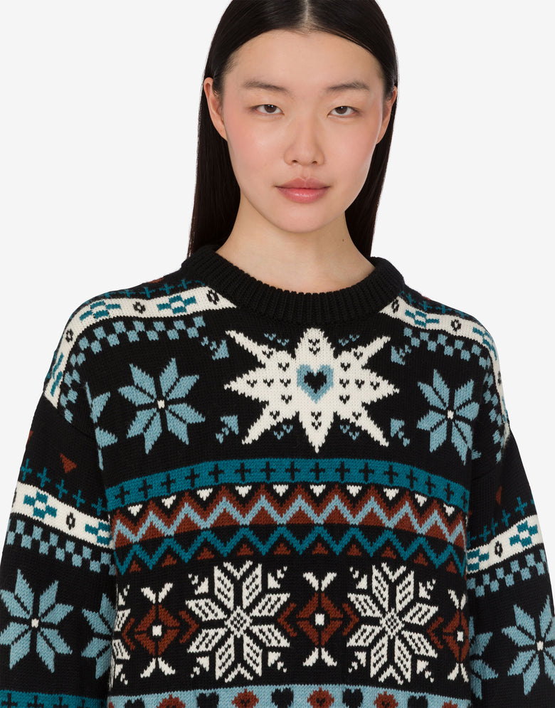 Jersey de lana merina Negro Moschino 4