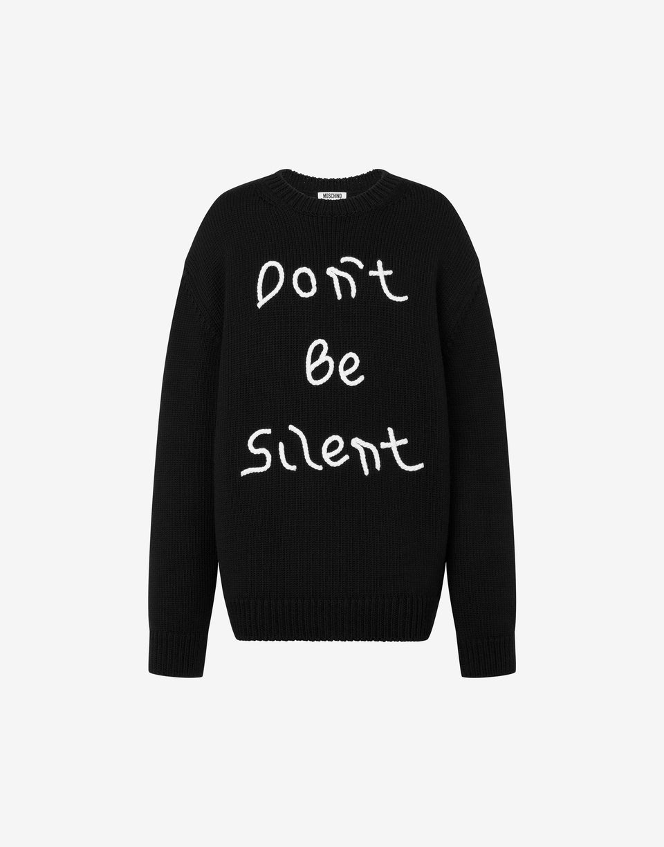 Embroidered merino wool pullover Black Moschino 0