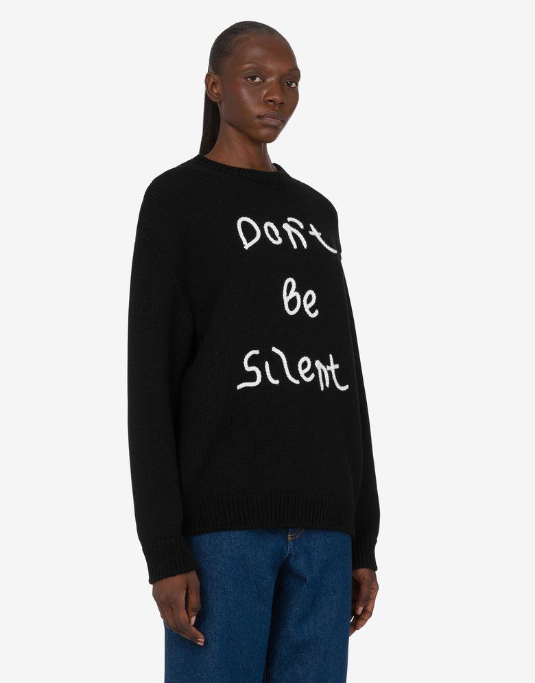Embroidered merino wool pullover Black Moschino 2