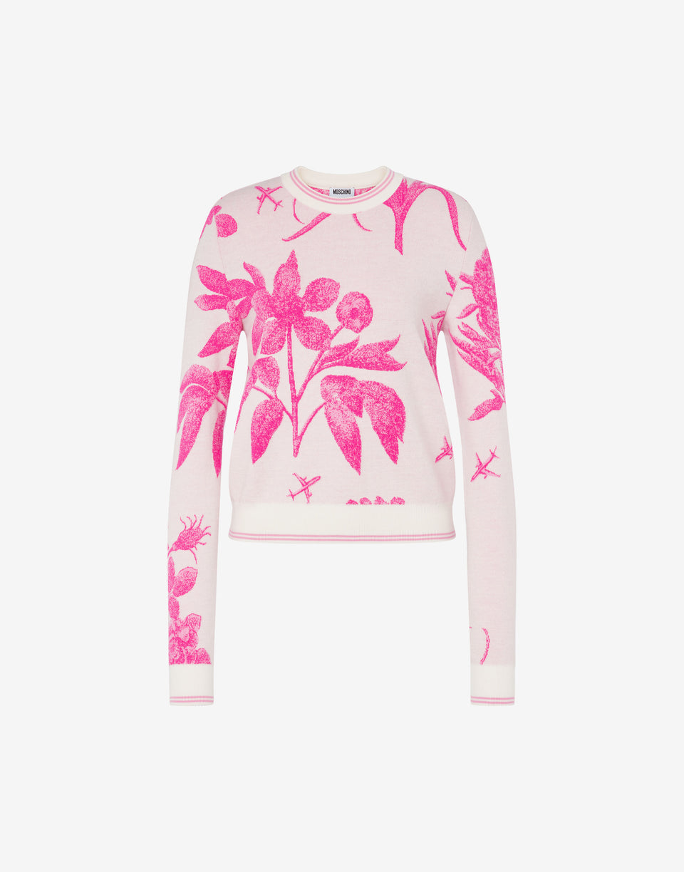 Jersey de lana elástica Blanco Moschino 0