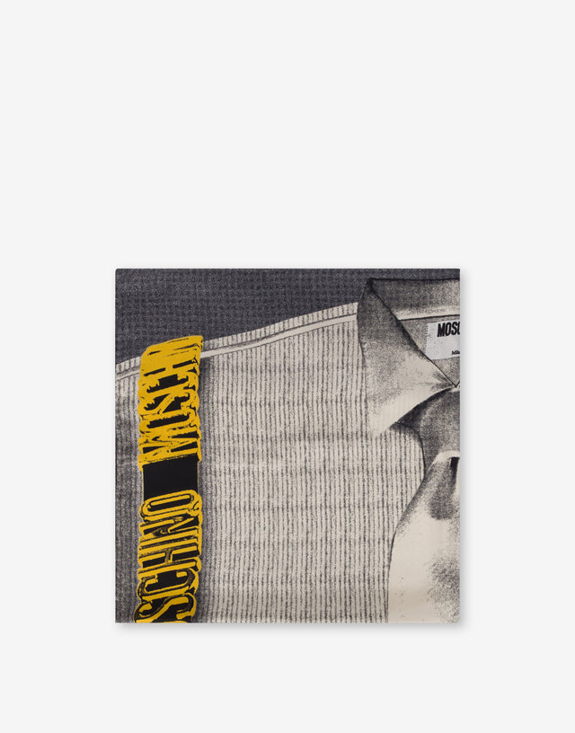 Printed silk twill scarf White Moschino 1