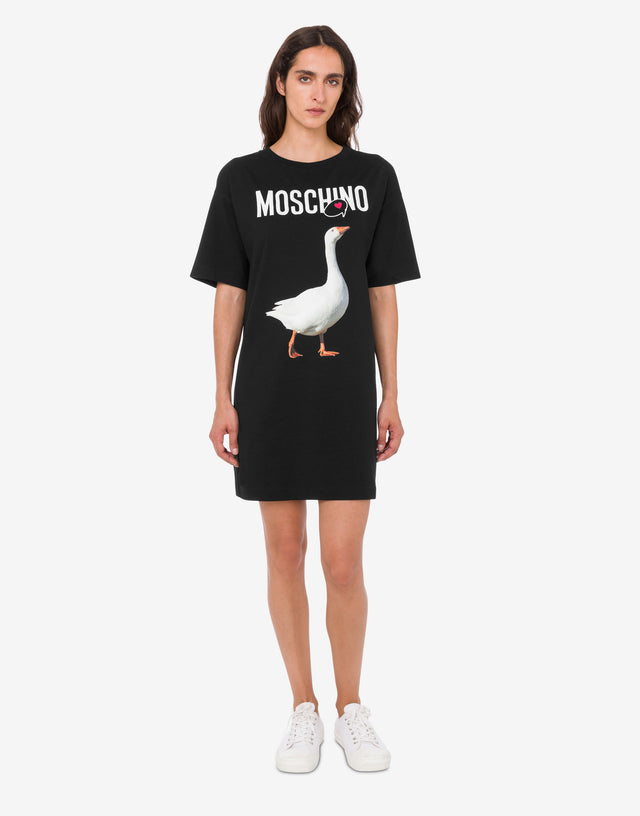 Vestido de punto de algodón orgánico Goose  Moschino 1