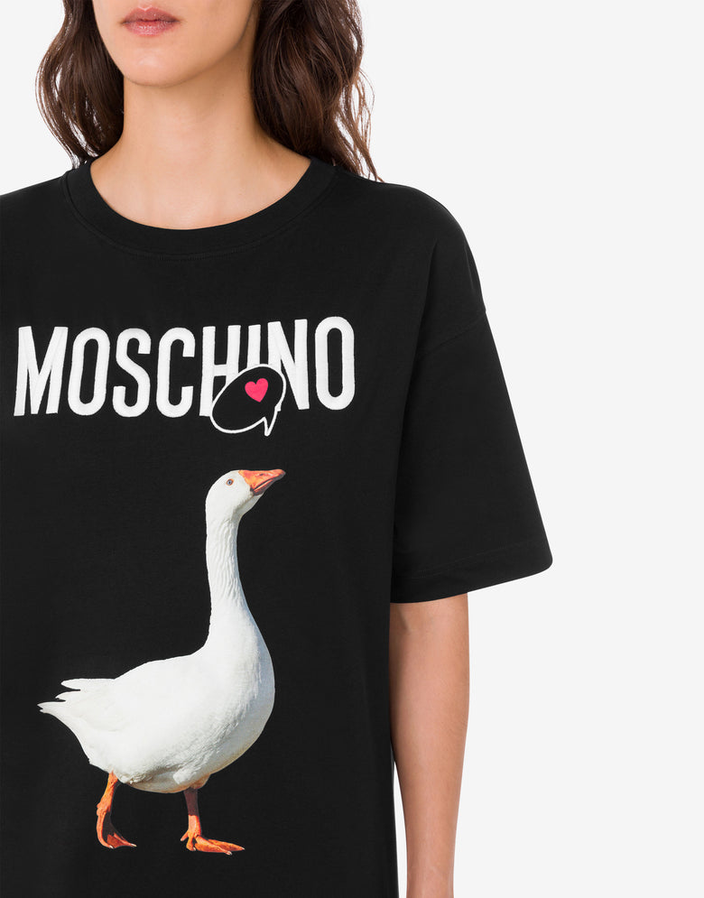 Goose organic cotton jersey dress Black Moschino 2