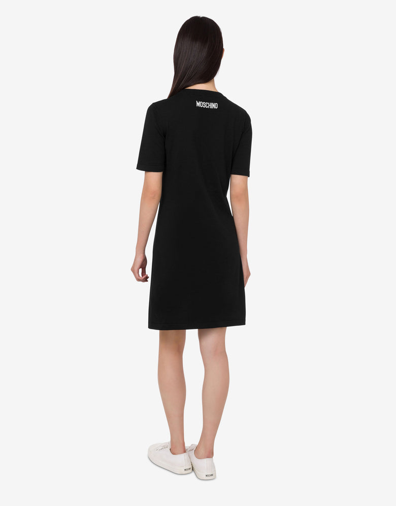 Vestido de punto de algodón de oca Negro Moschino 2