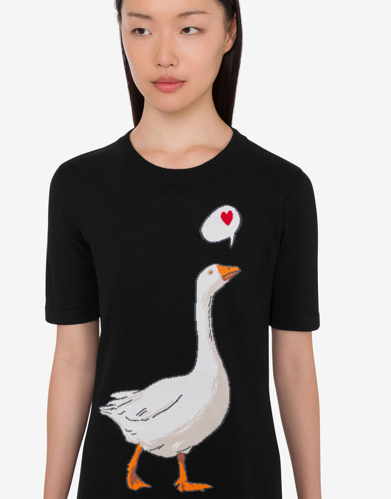 Vestido de punto de algodón de oca Negro Moschino 3