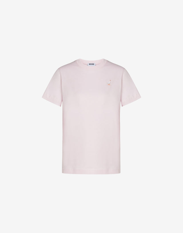 Goose organic cotton jersey T-shirt Confetti pink Moschino 0