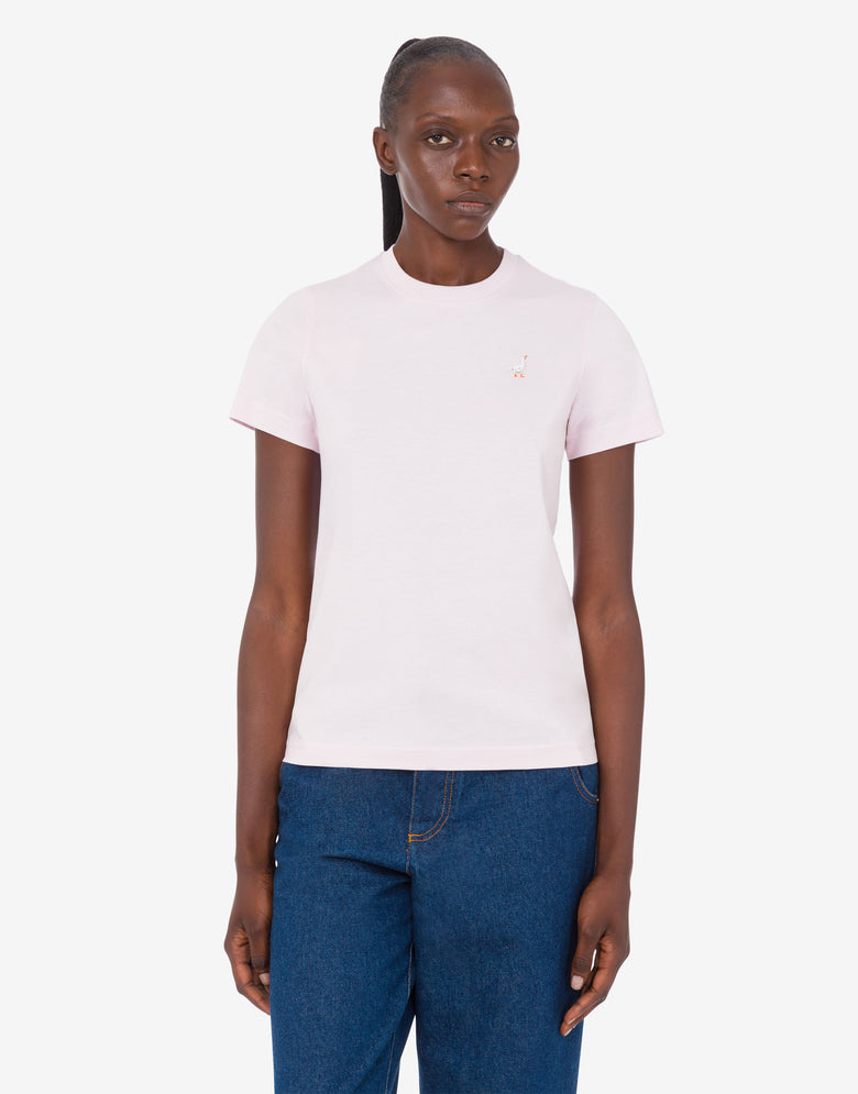 Camiseta de punto de algodón orgánico Goose Rosa pastel Moschino 2