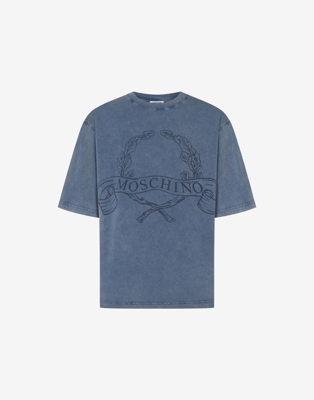 Laurel Crown organic cotton jersey T-shirt Blue Moschino 0