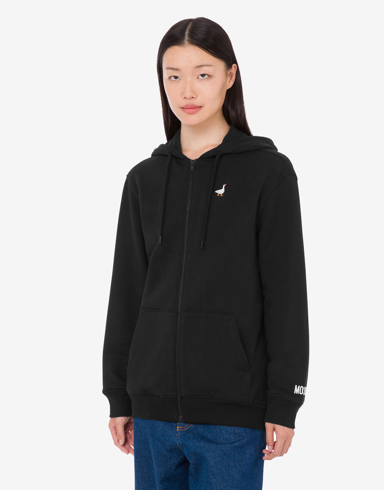 Sudadera de algodón orgánico de oca Negro Moschino 2