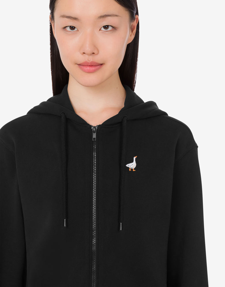 Sudadera de algodón orgánico de oca Negro Moschino 4