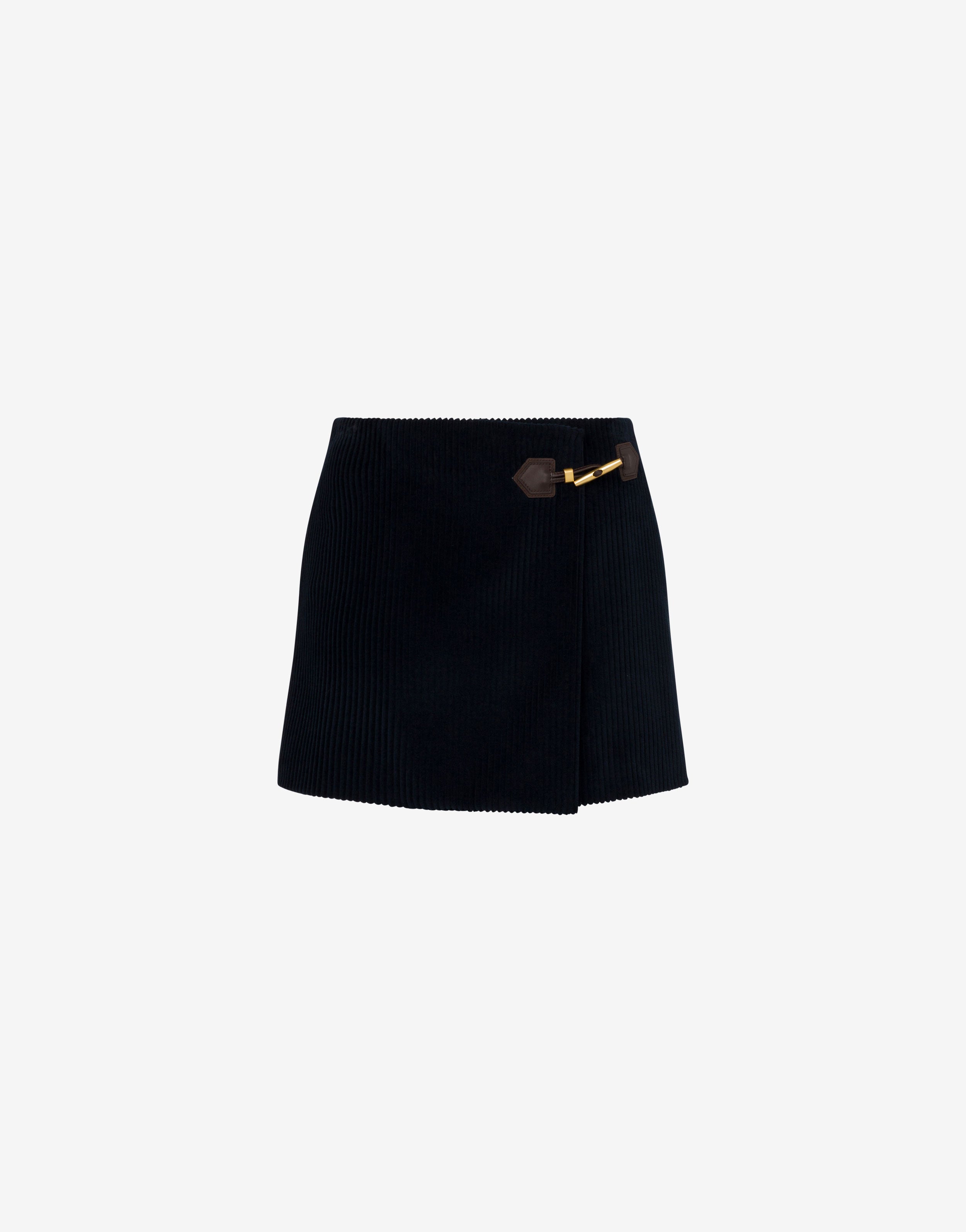 スカート MOSCHINO Women Skirts A0130 0567 2888 Black MOSCHINO Vintage C&C Black Woven High Waist Mini Straight