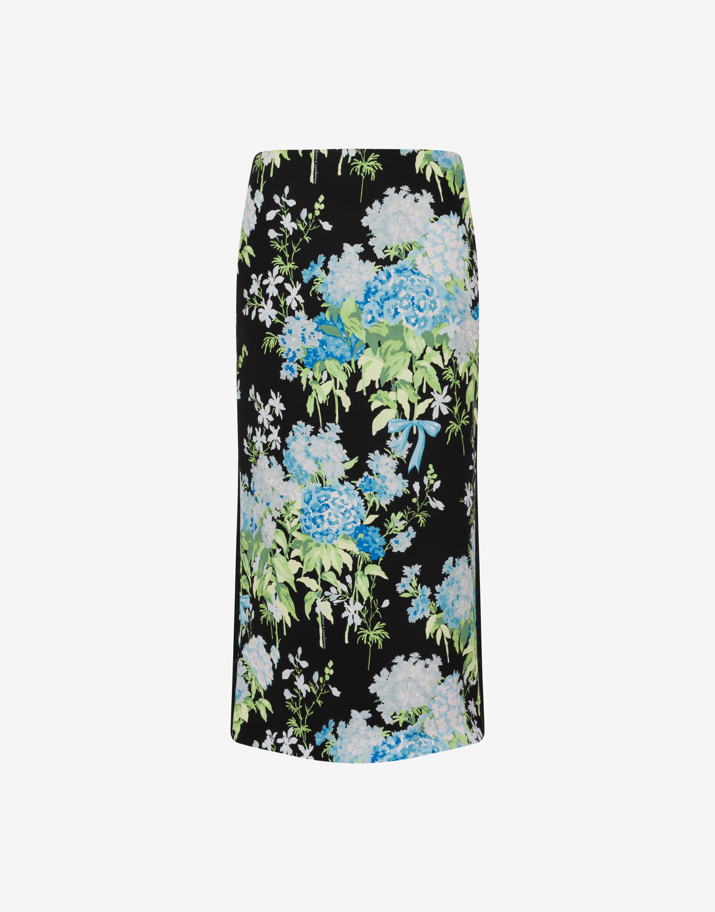 Printed silk satin skirt
