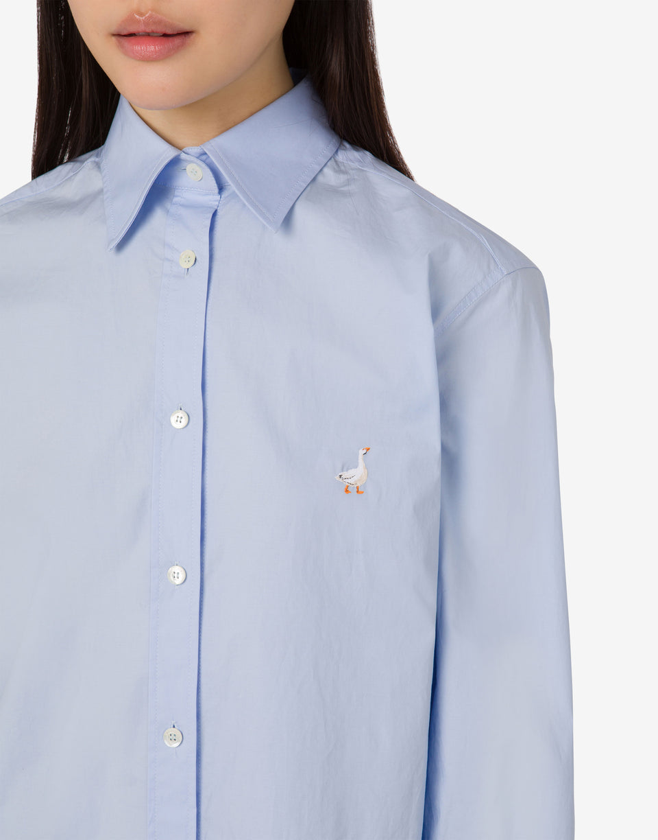 Camisa de popelina de algodón Goose Celeste Moschino 1