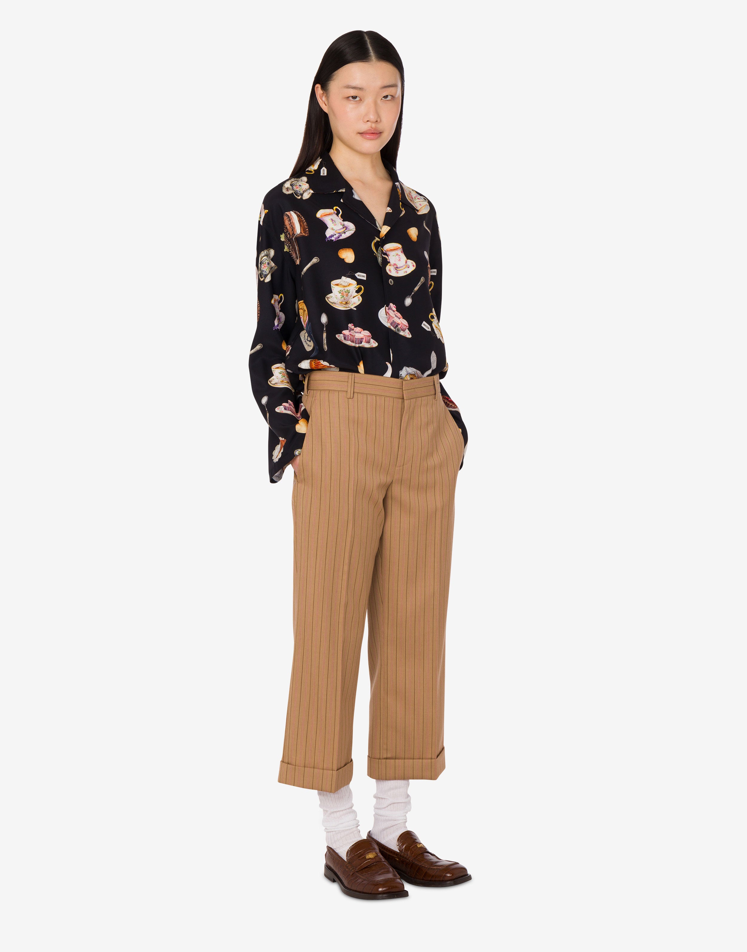 トップス chieko+ plain satin shirt Soie Zenith Blue Oversized 100% Silk Shirt – camixa.com