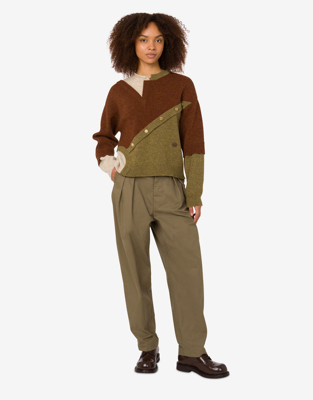 Pantalón diagonal de algodón Verde militar Moschino 1
