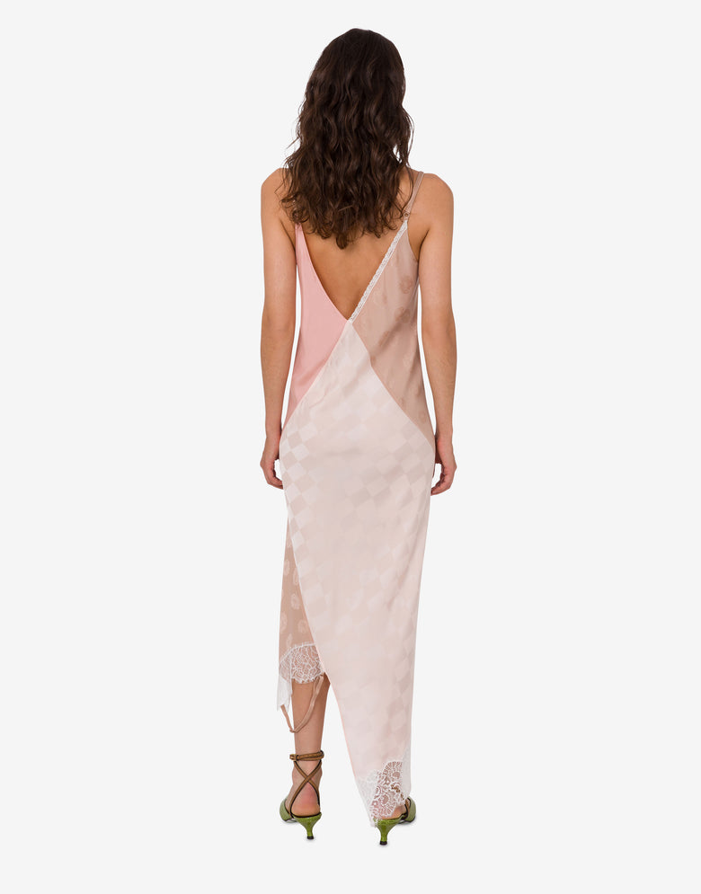 Embroidered silk blend dress Pale pink Moschino 2