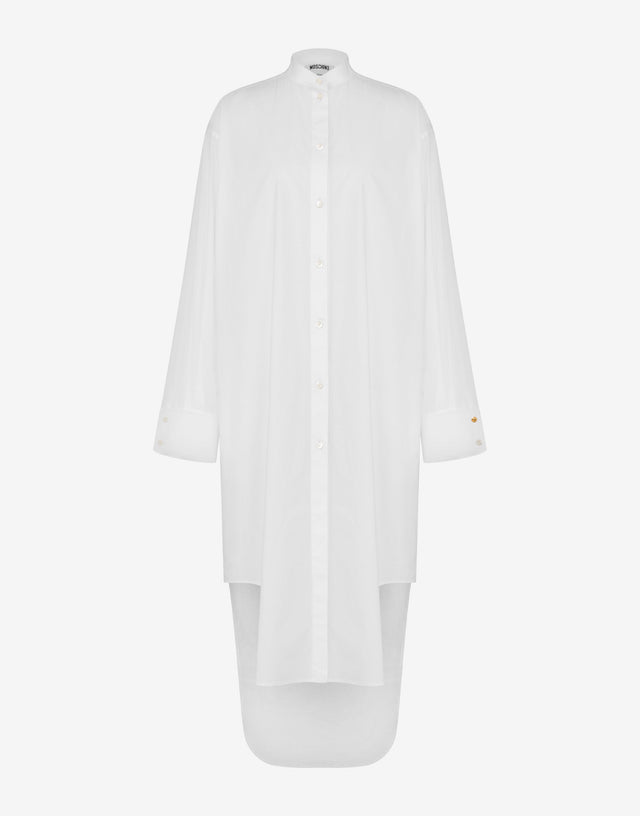 Cotton poplin dress Laurel Crown White Moschino 0