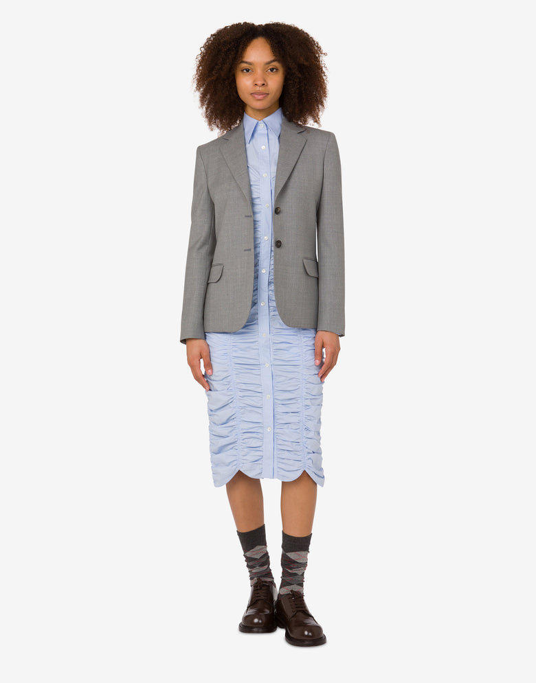 Draped cotton poplin dress Azure Moschino 1