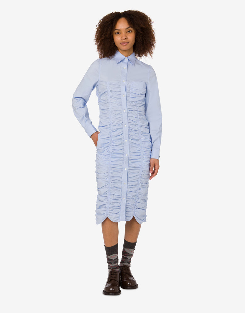 Draped cotton poplin dress Azure Moschino 2