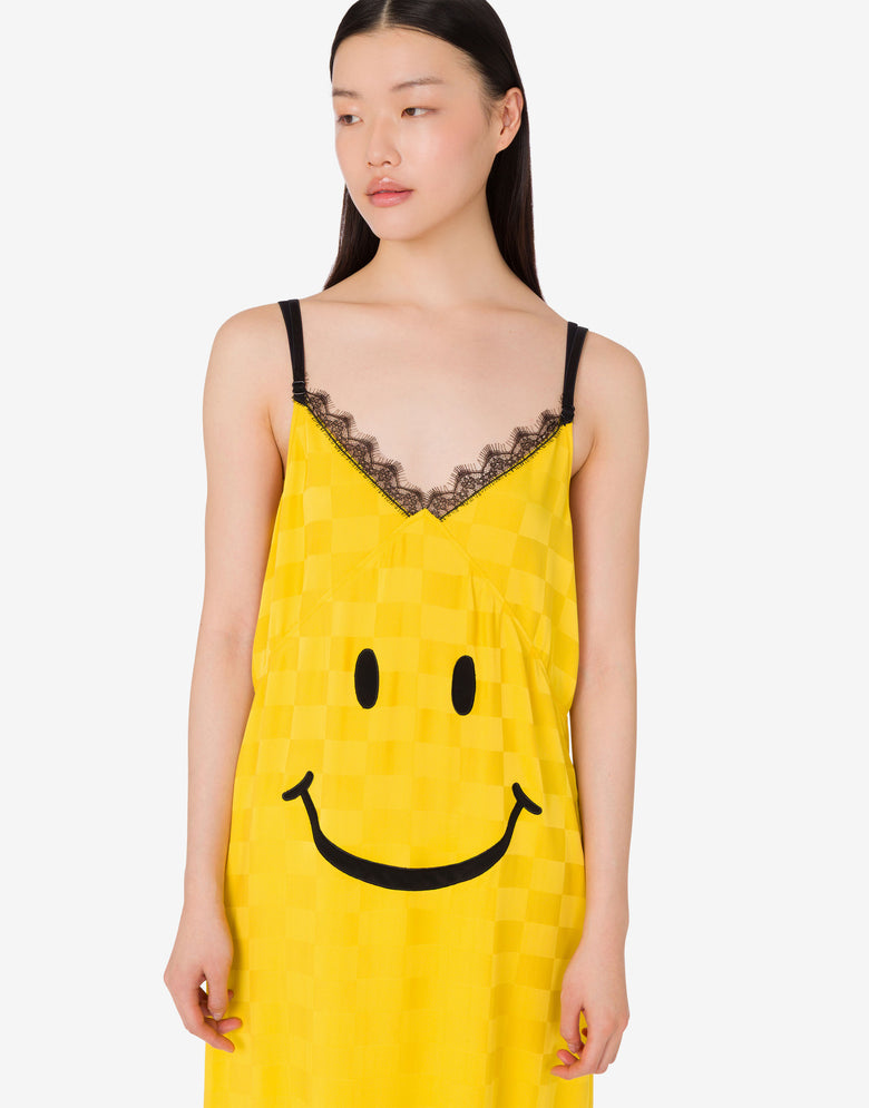 Vestido de seda Smiley® Amarillo Moschino 3