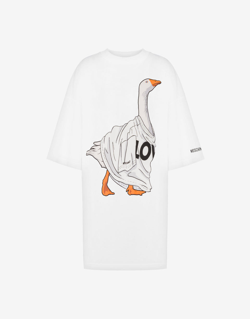 厚棉质超大连衣裙Goose 白色 Moschino 0