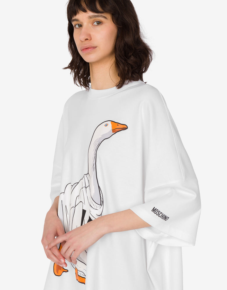 厚棉质超大连衣裙Goose 白色 Moschino 3