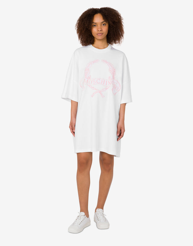 厚棉质超大连衣裙Laurel Crown 白色 Moschino 1