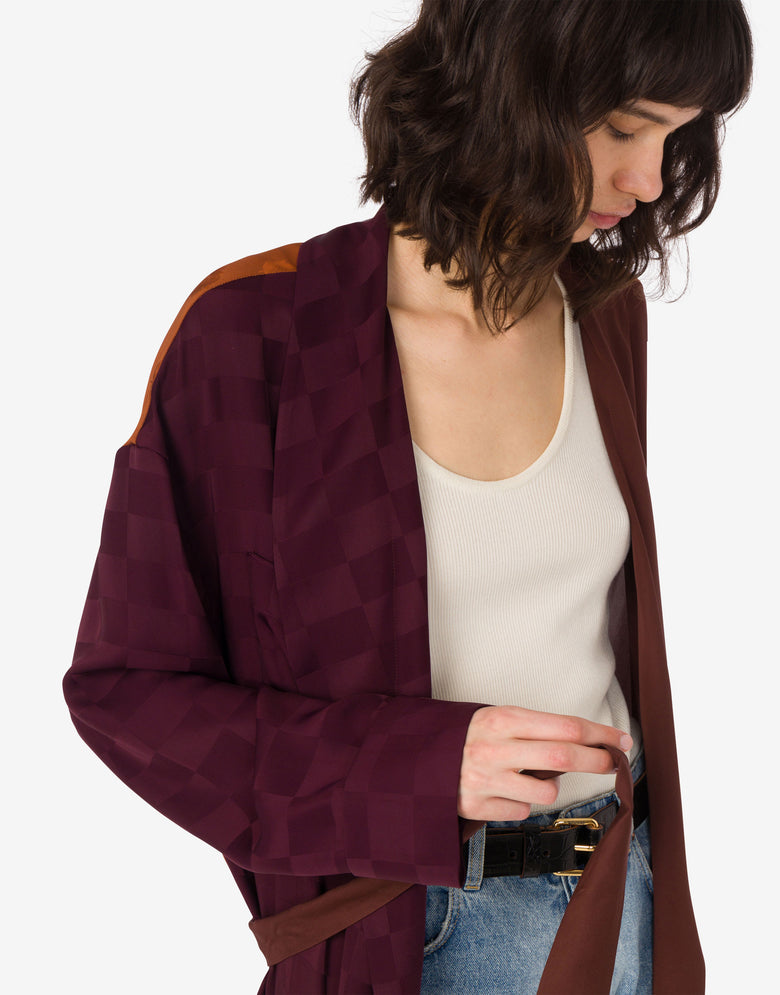 Lightweight silk-blend outerwear Brown Moschino 3