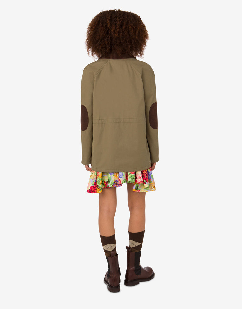 Chaqueta diagonal de algodón Verde militar Moschino 2