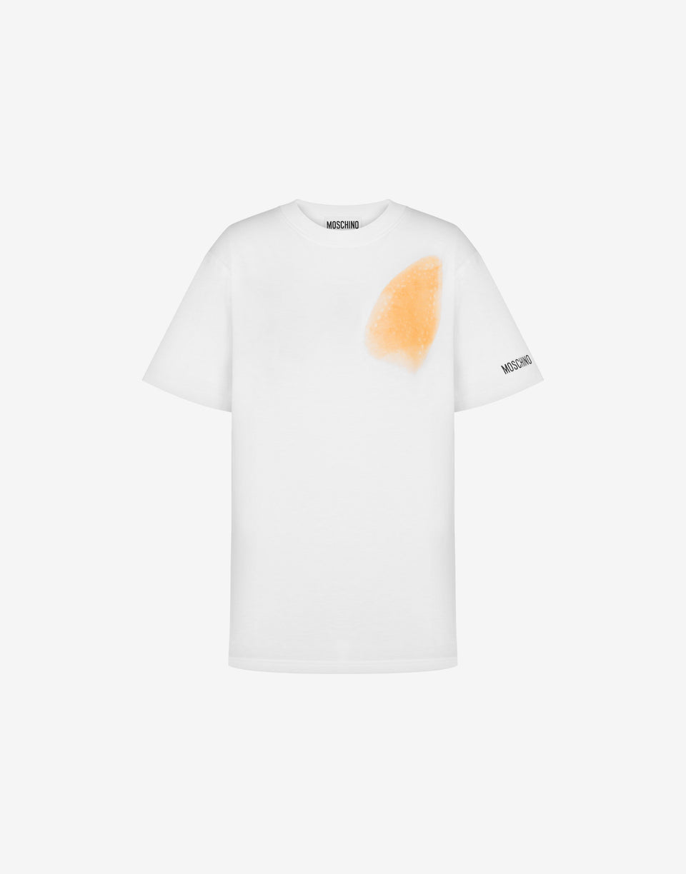 Camiseta de punto de algodón orgánico Archive Blanco Moschino 0