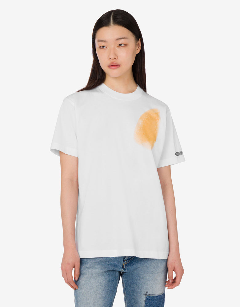 Camiseta de punto de algodón orgánico Archive Blanco Moschino 2