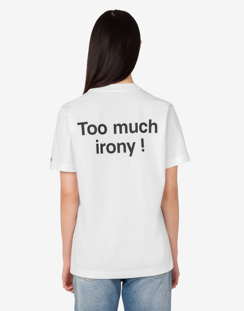 Camiseta de punto de algodón orgánico Archive Blanco Moschino 3