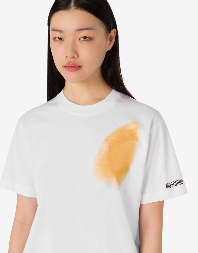 Camiseta de punto de algodón orgánico Archive Blanco Moschino 4