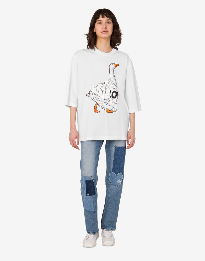 有机棉针织 T 恤Goose 白色 Moschino 1