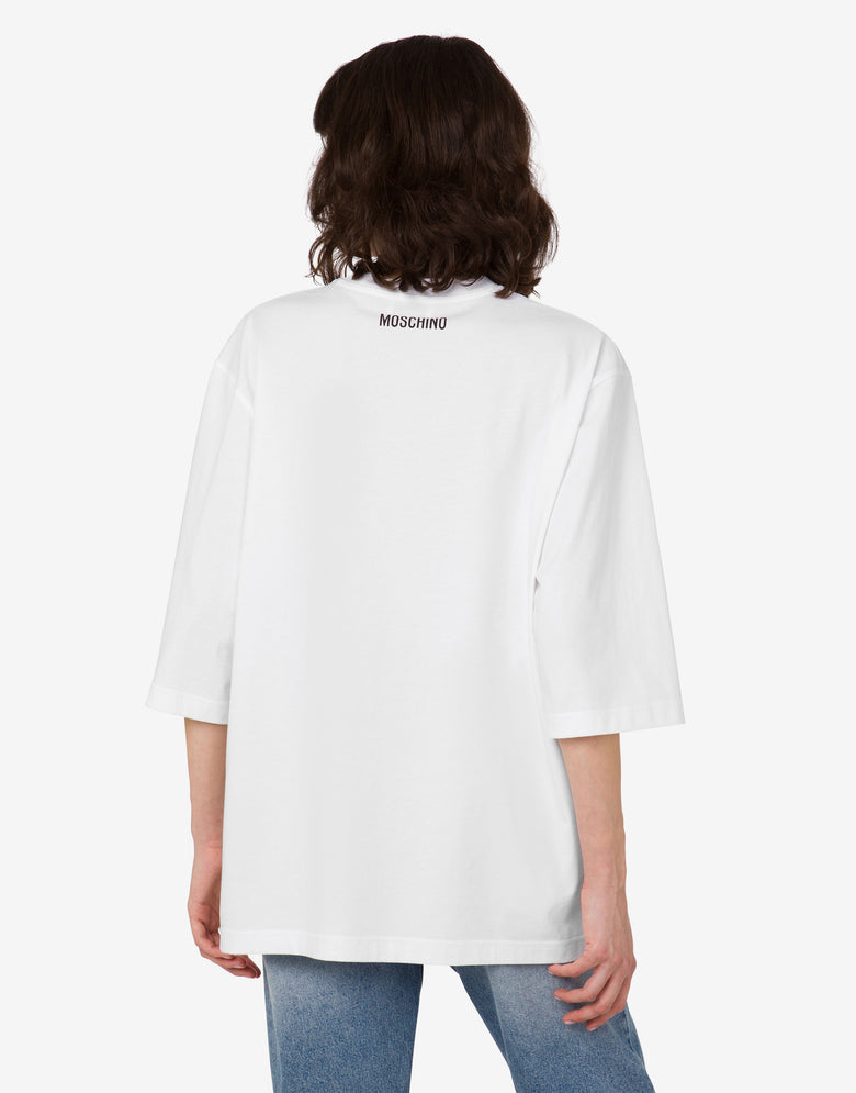 有机棉针织 T 恤Goose 白色 Moschino 3