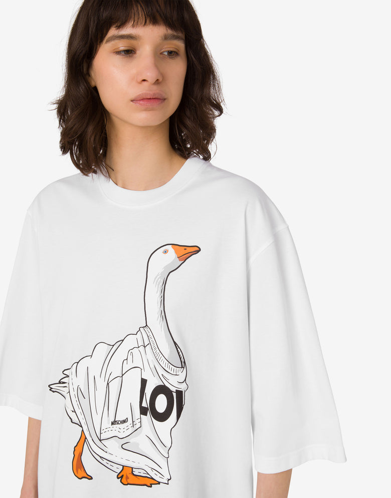 有机棉针织 T 恤Goose 白色 Moschino 4
