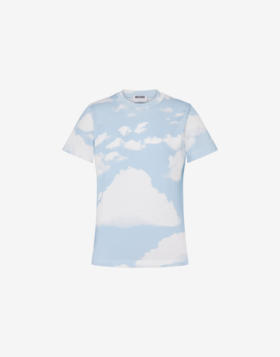 有机棉针织 T 恤Archive Clouds 天蓝色 Moschino 0