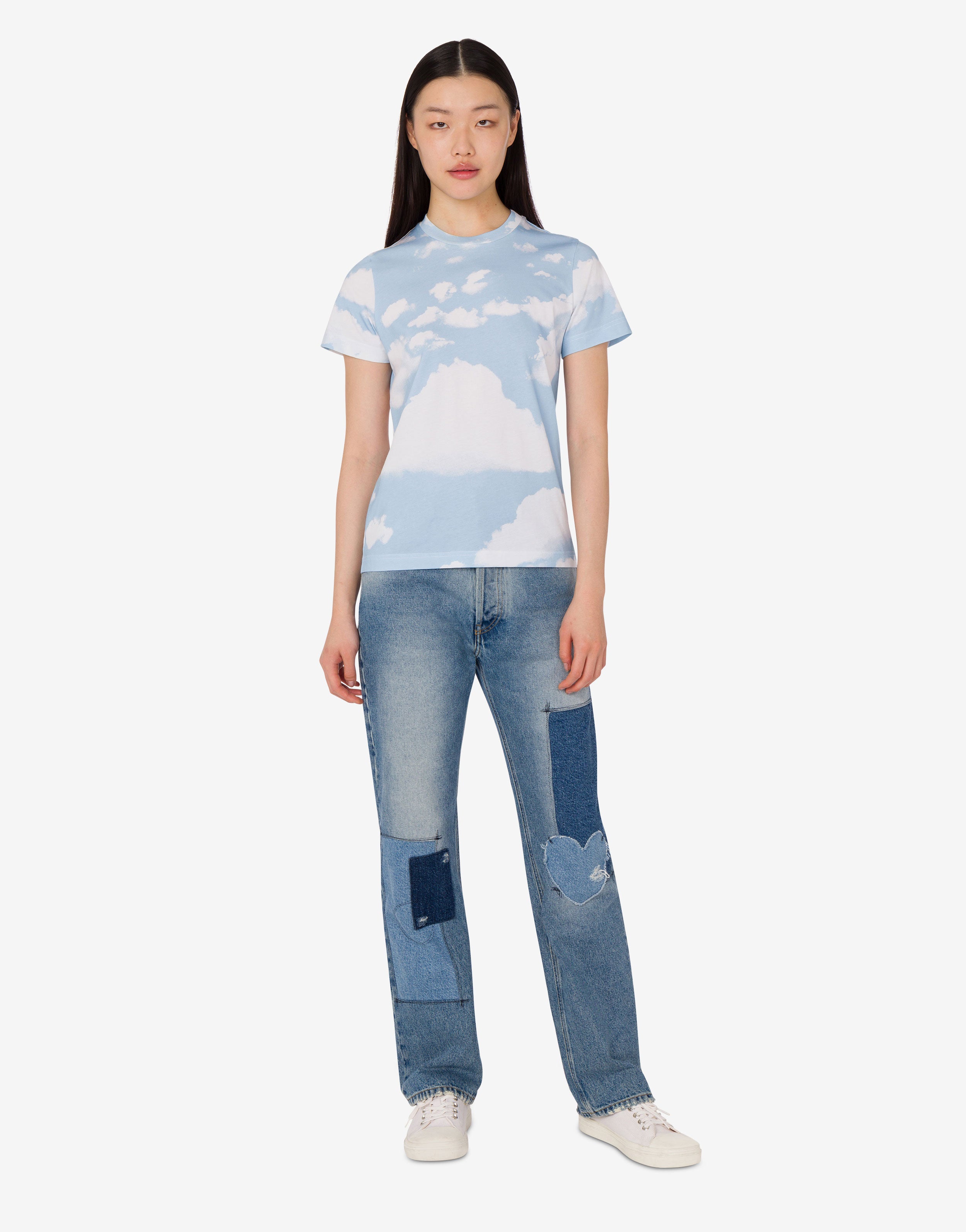 Organic cotton jersey T-shirt Archive Clouds | Moschino