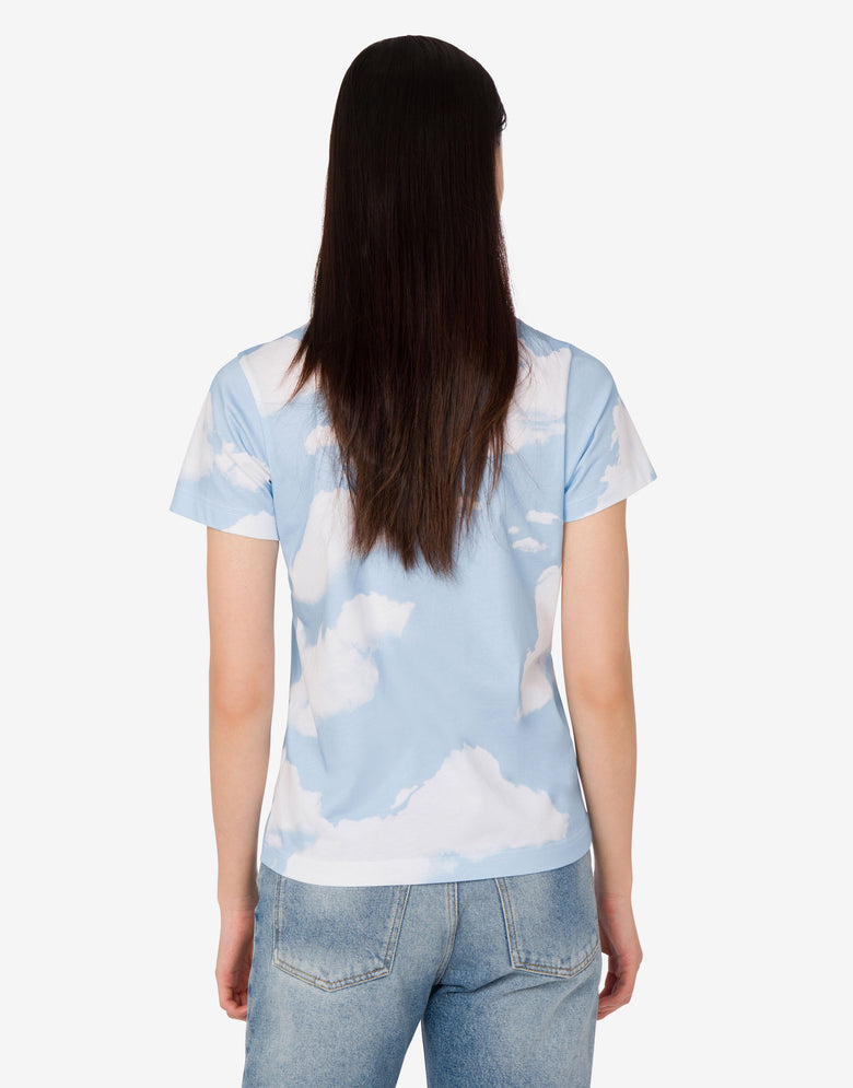 有机棉针织 T 恤Archive Clouds 天蓝色 Moschino 3